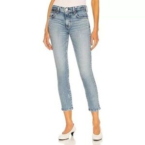 MOUSSY VINTAGE Edmond Cropped Skinny Jeans Blue Denim Distressed Casual Women 25